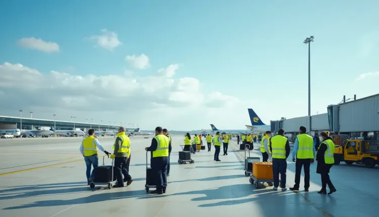 trabajadores en el aeropuerto