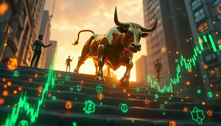 un toro bajando escaleras