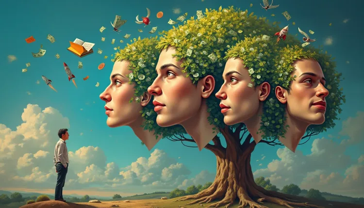 un arbol con 5 caras