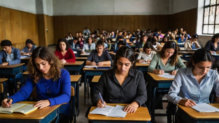 gente examinandose